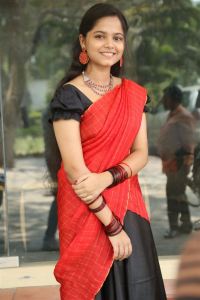 Actress Prarthana Sandeep Saree Stills @ Satya Teaser Launch