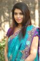 Prathista Hot Photos in Light Blue Transparent Saree