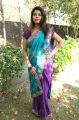 Actress Prathista Hot Photos in Sky Blue Transparent Saree