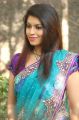 Actress Prathista Photos in Light Blue Designer Saree