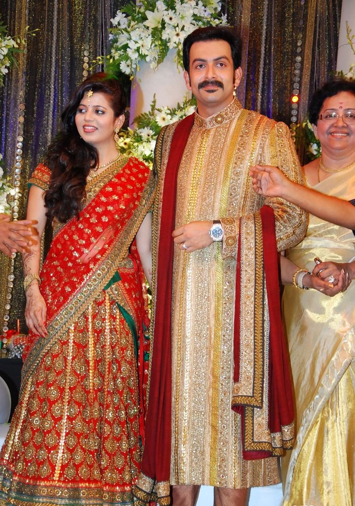 Prithviraj Wedding Reception Prithviraj Supriya Menon Reception Photos ...