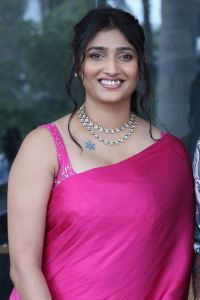 Priya Vadlamani Pink Saree Pics @ Brahma Anandam Teaser Launch