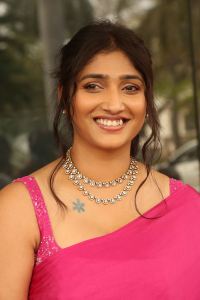 Priya Vadlamani Pink Saree Pics @ Brahma Anandam Teaser Launch