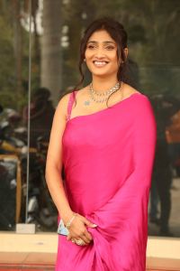 Priya Vadlamani Pink Saree Pics @ Brahma Anandam Teaser Launch