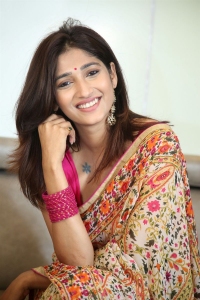 Actress Priya Vadlamani Saree Images @ Mukhachitram Movie Interview