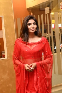 Mukhachitram Actress Priya Vadlamani Red Churidar Dress Pics