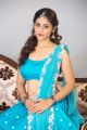 Actress Priyanka Jawalkar in Blue Saree Photoshoot Stills