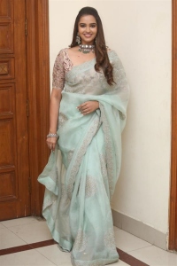 Actress Pujita Ponnada Saree Pics @ Ravanasura Pre Release