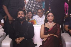 Allu Arjun, Rashmika Mandanna @ Pushpa 2 Movie Trailer Launch Stills