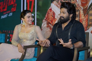 Rashmika Mandanna, Allu Arjun @ Pushpa Press Meet Hyderabad Photos