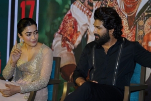 Rashmika Mandanna, Allu Arjun @ Pushpa Press Meet Hyderabad Photos