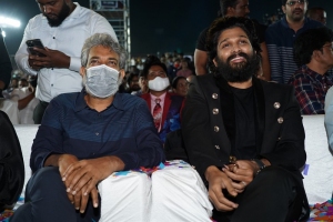 SS Rajamouli, Allu Arjun @ Pushpa Movie Pre Release Event Stills