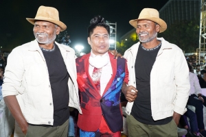 Ram, Lakshman, Peter Hein @ Pushpa Movie Pre Release Event Stills