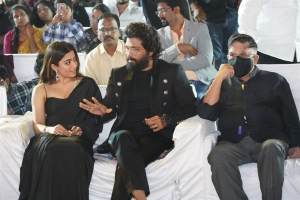 Rashmika, Allu Arjun, Allu Aravind @ Pushpa Movie Pre Release Event Stills