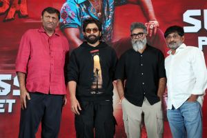 Naveen Yerneni, Allu Arjun, Sukumar, Ravi Shankar @ Pushpa 2 Success Press Meet Stills