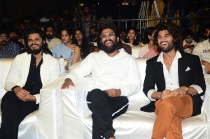 Anand, Allu Arjun, Vijay Devarakonda @ Pushpaka Vimanam Trailer Launch Stills