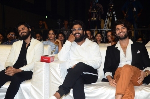 Anand, Allu Arjun, Vijay Devarakonda @ Pushpaka Vimanam Trailer Launch Stills