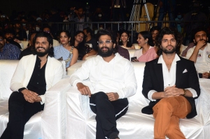 Anand, Allu Arjun, Vijay Devarakonda @ Pushpaka Vimanam Trailer Launch Stills