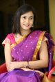 Telugu Actress Radha Bangaru in Blue Silk Saree Photos