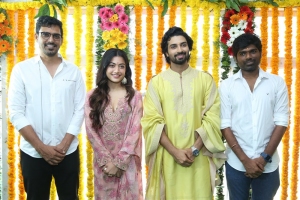 SR Prabhu, Rashmika Mandanna, Dev Mohan, Shantharuban @ Rainbow Movie Launch Stills