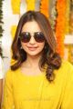 Actress Rakul Preet Photos in Yellow Churidar @ Aman Movie Launch
