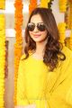 Actress Rakul Preet Photos in Yellow Churidar @ Aman Movie Launch