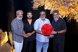 SS Rajamouli, MM Keeravani, Sukumar @ Ram Charan Birthday Celebration Images