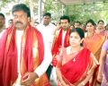 Chiranjeevi family visits Tirupati(Tirumala)