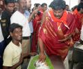 Chiranjeevi family takes part in Srivari Seva at Tirumala