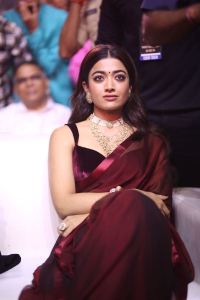 Heroine Rashmika Mandanna Saree Pics @ Pushpa 2 Trailer Launch