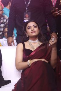 Heroine Rashmika Mandanna Saree Pics @ Pushpa 2 Trailer Launch