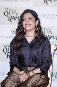 Actress Rashmika Mandanna Latest Stills @ Sita Ramam Trailer Launch