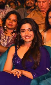 Pushpa 2 Movie Actress Rashmika Latest Blue Saree Pics