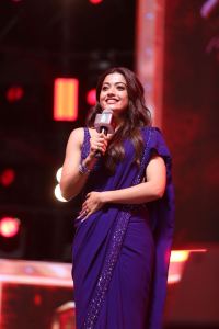 Pushpa 2 Movie Actress Rashmika Latest Blue Saree Pics