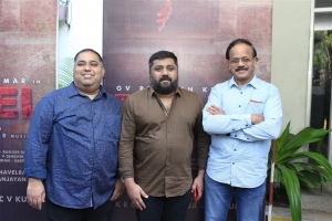 CV Kumar, KE Gnanavel Raja, Dhananjayan Govind @ Rebel Movie Launch Stills