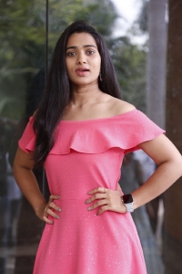 Ikshu Movie Heroine Rekha Nirosha Stills in Red Dress