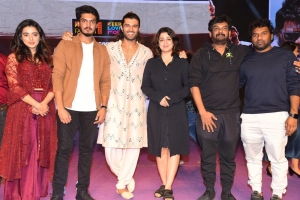 Ketika Sharma, Akash Puri, Charmme Kaur, Vijay Devarakonda, Puri Jagannadh, Anil Paduri @ Romantic Pre Release Event Stills