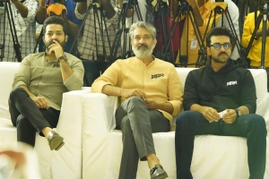 Alia Bhatt, Jr NTR, SS Rajamouli, Ram Charan @ RRR Movie Press Meet Stills