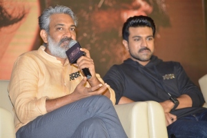 SS Rajamouli, Ram Charan @ RRR Movie Press Meet Stills