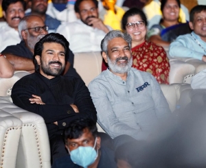 Ram Charan, SS Rajamouli @ RRR Pre-Release Event in Bangalore