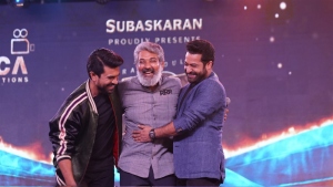 Ram Charan, SS Rajamouli, Jr NTR @ RRR Movie Pre Release Event Chennai Stills