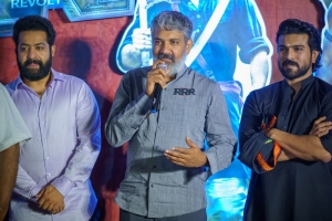 Jr NTR, SS Rajamouli, Ram Charan @ RRR Success Party by Dil Raju Photos