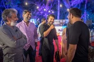 SS Rajamouli, KK Senthil Kumar, Ram Charan @ RRR Success Party by Dil Raju Photos