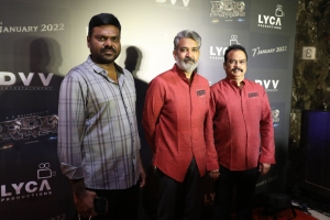 G.K.M.Tamil Kumaran, SS Rajamouli, D.V.V.Danayya @ RRR Movie Uyire Song Release Stills