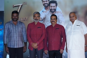 G.K.M.Tamil Kumaran, SS Rajamouli, D.V.V.Danayya, NV Prasad @ RRR Movie Uyire Song Release Stills