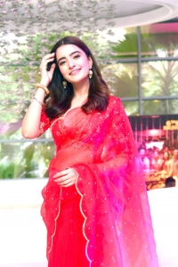 Actress Rukshar Dhillon in Red Saree Photos