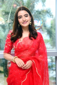 Actress Rukshar Dhillon in Red Saree Photos
