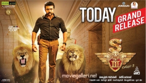 Actor Suriya's S3 (Yamudu 3) Movie Release Today Posters