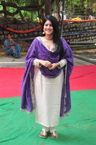 Actress Megha Akash @ Sahakutumbanaam Movie Opening Stills