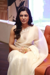 Samantha White Saree Images @ Shakuntalam Trailer Launch